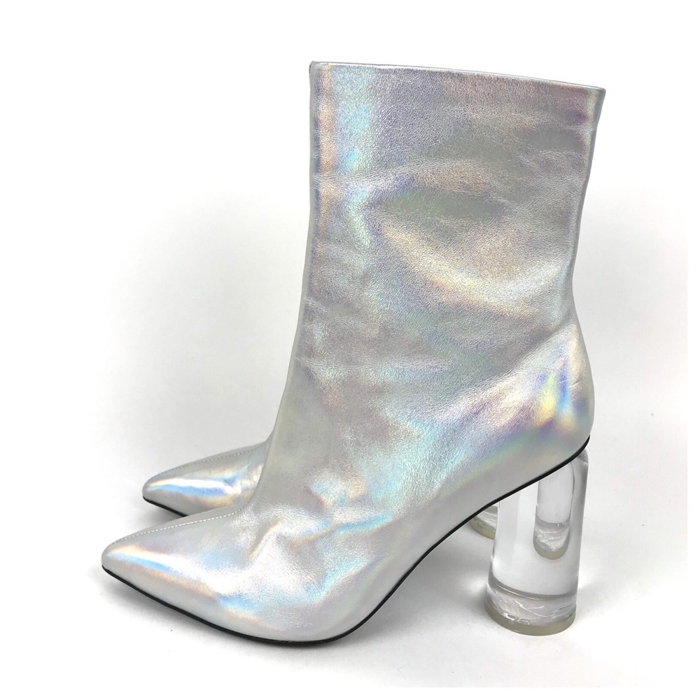 Jeffrey Campbell Lustful Silver Booties Size 7